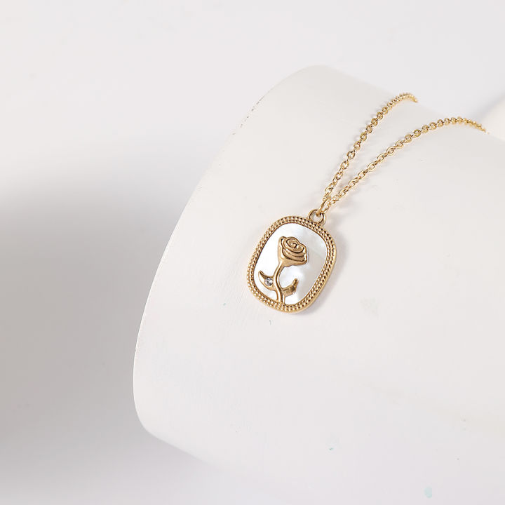 Women's%20Shirt%20Versatile%20StyleIns%20Clavicle%20Women's%20Necklace%20Rose%20French%202025%20New%20%5BValue%20for%20Money%5D%20Water%20Drop%20Niche%20Design%20Fashion%20Chain%20ColdT%20Pendant%20-%20Image%205