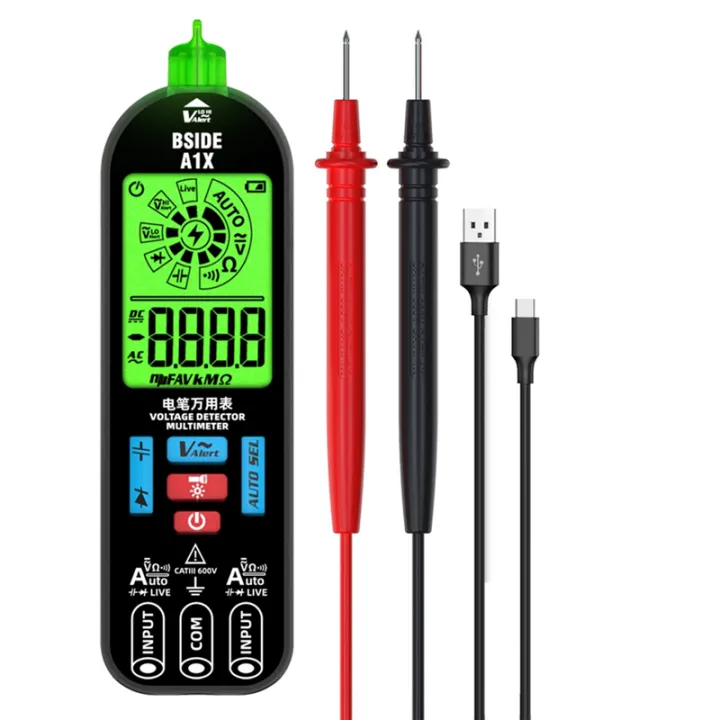 A1X Multimeter Digital Multimeter with Flashlight Live Wire Recognition ...
