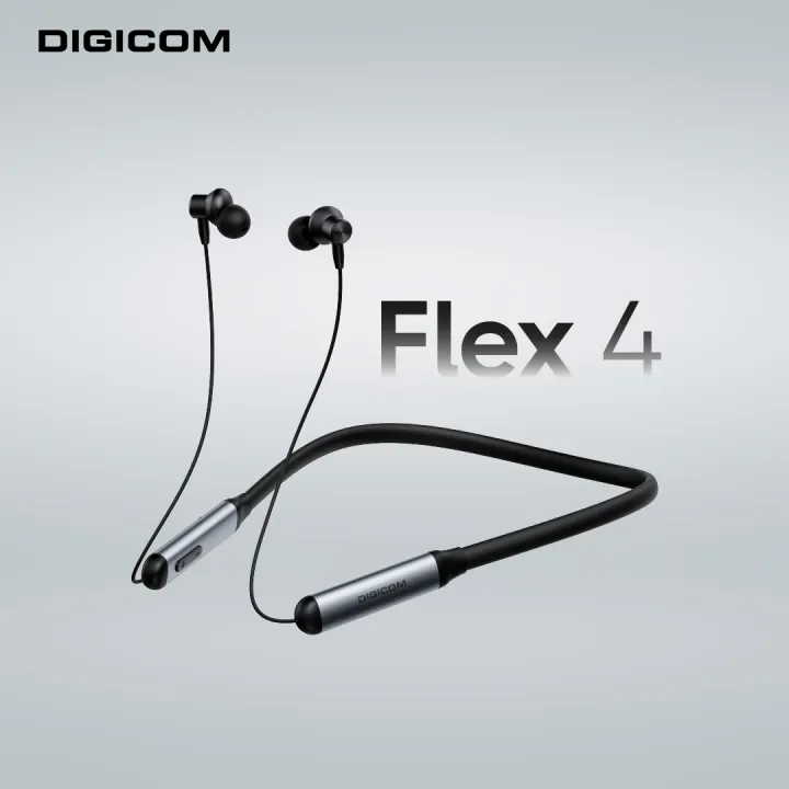 DIGICOM Wireless Neckband In-Ear Headphone Flex4 | Dual Pairing | 20 Hours Long Playback | IPX4 Sweat & water resistance | Fast Charging
