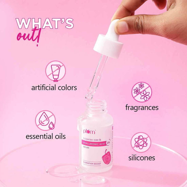 Plum%202%25%20Hyaluronic%20Acid%20Fragrance%20Free%20Face%20Serum%20with%20Bulgarian%20Rose%2030%20ml%20-%20Image%204