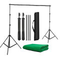 Green Screen 8x12 FT With Stand Set 9x9 FT. Wide Photo Studio Background Green Screen With Stand Kit Including Carry Bag.. 