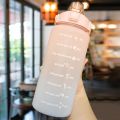 2 Litre Plastic Water With Straw Time Markings Wide Mouth,Travel Bottle- Bpa Free (Multicolor). 