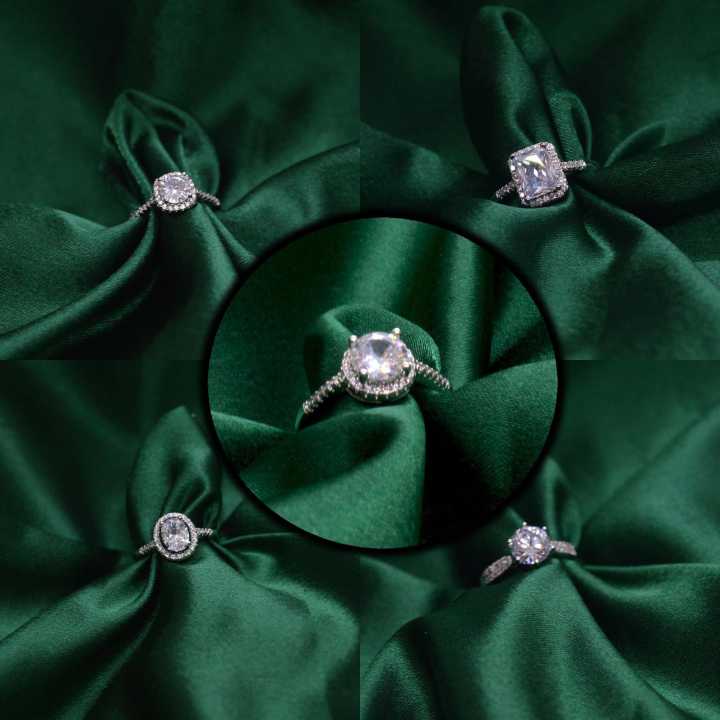 Faux Moissanite Stone Ring Radiant Cut Adjustable Finger Ring For Women