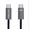 (New Launch) Ultima Flow 100 | 100W Type C to C Fabric Braided Cable | Super Fast Charging Charges Laptops | E-Mark IC Protects Battery Health | USB 2.0 For Fast Data Transfer | 1 Year Replacement Guarantee. 