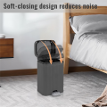 Small Bathroom Trash Can with Lid 2.1 Gallon Soft Close Step Slim Garbage Can Waste Bin for Office, Bedroom, Kitchen. 