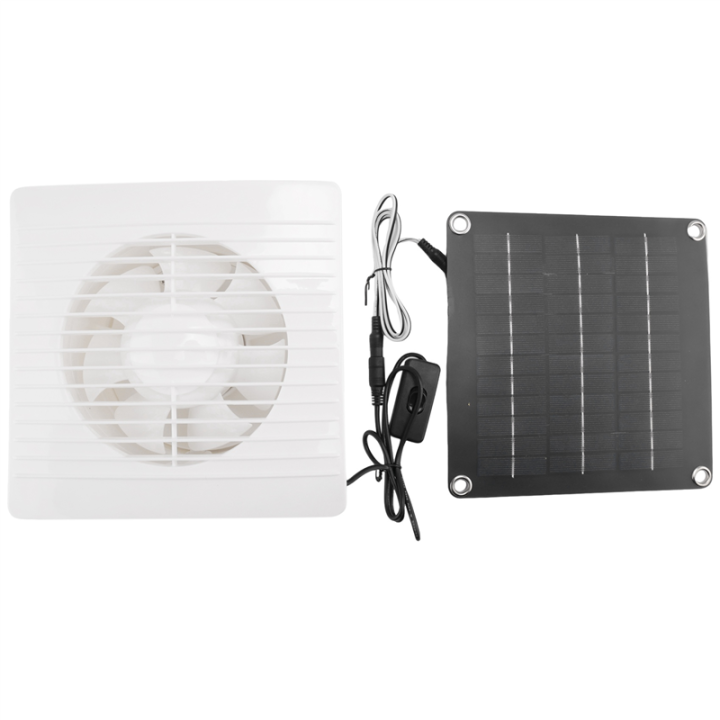 Solar Fan for Greenhouse - 50W Solar Panel + 10 Inch Solar Exhaust Fan ...