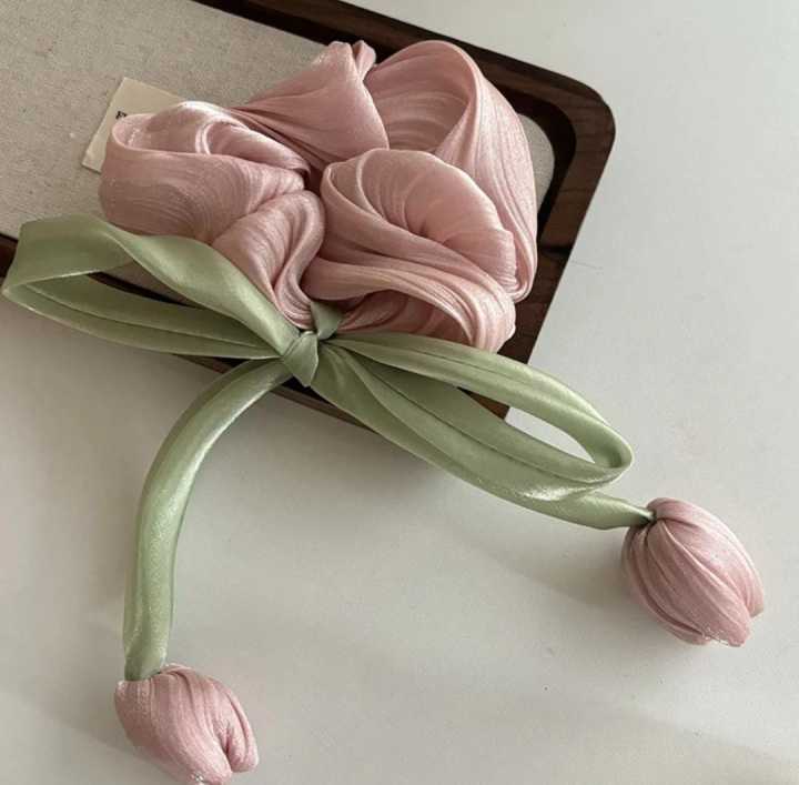 BLUE%20BELL=Tulip%20Flower%20Fringe%20Hair%20Ties%20Ribbons%20Scrunchie%20Hair%20Tie%20%20Hair%20Band%20Accessories%20-%20Image%205