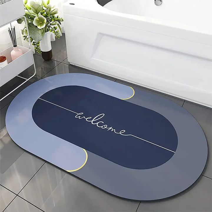 New Instant Dry Bathroom Mat Quick Drying Carpet Super Absorbent Floor Memory Foam Bath Mat Non-Slip Rug