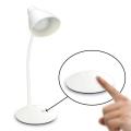 White Adjustable Flexible Goose Neck Touch Switch Sensitive Table Lamps Built-In Rechargeable Battery. 