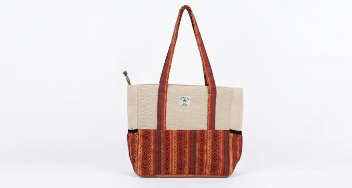 Nepali%20Handcrafted%20Cotton%20Shoulder%20Bag%20for%20Women%20-%20Multi-Pocket%20Ladies%20Casual%20Travel%20&%20Office%20Tote%20Bag%20with%20Laptop%20Pocket%20-%20Image%205