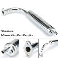 Chrome Muffler Exhaust Pipe 2-Stroke Motorized Bicycle Bike 49cc 60cc 66cc 80cc. 