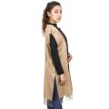Beige Sleeveless Outer For Women. 