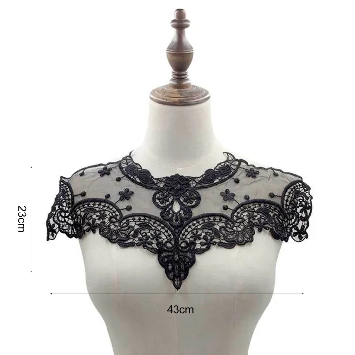 Trendiq%20Lace%20Neck%20Collar%20Hollow%20Design%20Flower%20Mesh%20Clothing%20Applique%20-%20Image%205