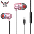 Type-C Metal In-Ear Headphones with Enhanced Bass Comfortable Fit Noise-cancelling Ergonomic Headsets. 