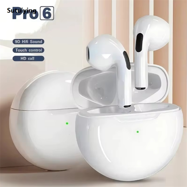 Sutuiying%20Original%20Pro%206%20TWS%20Wireless%20Bluetooth%20Earphones%20Headphones%20Mini%20High%20Quality%20Fone%20Earphone%20Stereo%20Sport%20Headset%20For%20Xiaomi%20Android%20Earbuds%20-%20Image%202