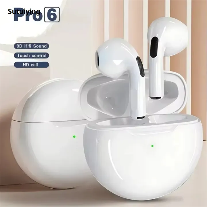 Sutuiying%20Original%20Pro%206%20TWS%20Wireless%20Bluetooth%20Earphones%20Headphones%20Mini%20High%20Quality%20Fone%20Earphone%20Stereo%20Sport%20Headset%20For%20Xiaomi%20Android%20Earbuds%20-%20Image%202