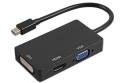 3 in 1 Thunderbolt Mini Dp Displayport Male to HDMI VGA DVI Adapter Converter Cable. 