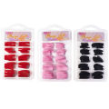 Nail pressing, artificial, fake, reusable, black patches, french finished 100 pieces, half nails, red pink nails, wear DIY coffin tips. 
