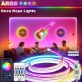 Uonevic LED Lights with Music Synchronization Color Changing ED Light Bar Sound RGB Sales promotion L Neon Light Strip Waterproof 1-5M 5V RGB in Wall Game Room TV Party. 