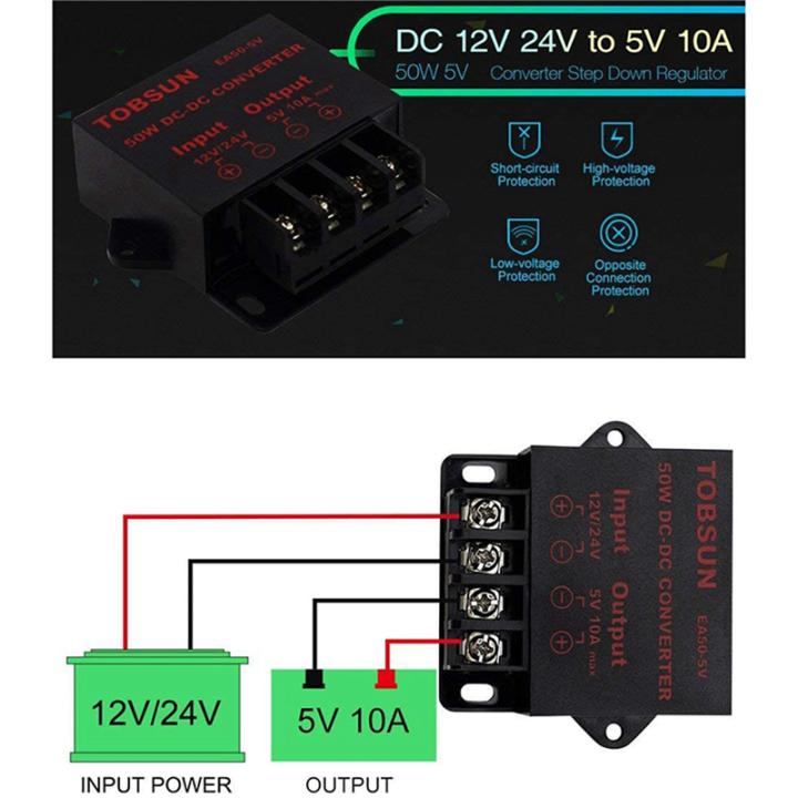 JAERBEE%2020X%2024V/12V%20to%205V%2010A%2050W%20Car%20LED%20Advertising%20Screen%20Power%20Supply%20Power%20Converter%20DC%20Transformer%20-%20Image%204