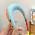 Personal Cooling Foldable Design Bladeless Neck Fan Low Noise Operation Lightweight Construction Portable Neck Fan Powered 360° Cooling Wearable Personal Fan Working Environment. 