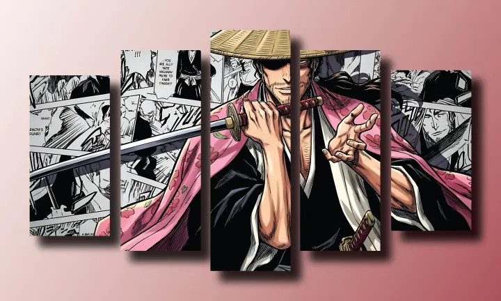 Bleach%20Shunsui%20Ky%C5%8Draku%20Canvas%20Wall%20Art%20%E2%80%93%20Anime%20Manga%20Wall%20Decoration-5%20Piece%20-%20Image%202