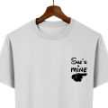 “He’s Mine / She’s Mine” Design – Matching Couple Sets T-Shirt. 
