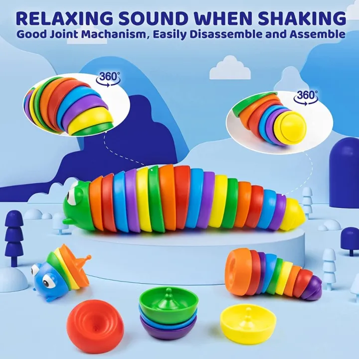 Bizzy Kawaii Caterpillar Slug Shark Dolphin Decompression Toy Anti ...