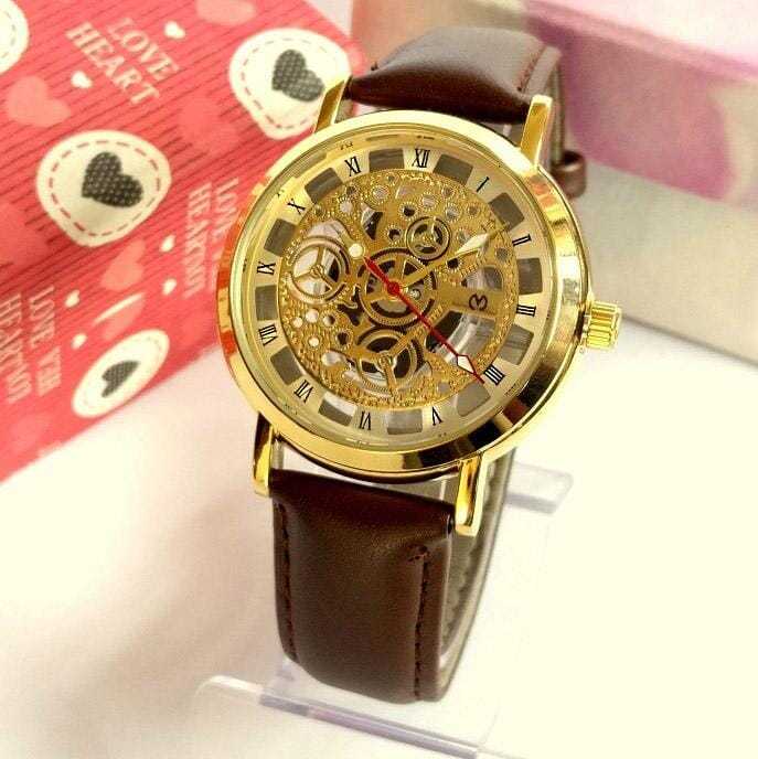 Golden/Brown%20Roman%20Skeleton%20Dial%20Analog%20Watch%20For%20Men%20-%20Brown%20-%20Image%202