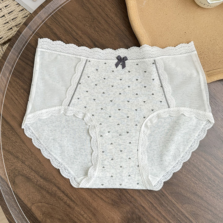 6794#%20can%20wear%20200%20kg%2010A%20bacteriostatic%20mesh%20spliced%20underwear,%20women's%20lace%20jacquard%20bow%20mid-waist%20briefs%20-%20Image%207
