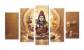 Lord Shiva 5-Piece Canvas Wall Art – Mahadev Spiritual & Religious Home Decor (5-Pcs set). 