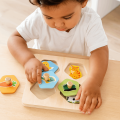 Educational Toys Puzzle Board Wooden Toys 3D Puzzles Pattern Cognitive Interactive Shape Matching Board Game DIY Logical Thinking Animal Jigsaw Toys Parent Child. 