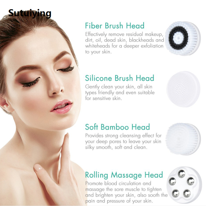 Sutuiying%20Portable%20Waterproof%20Facial%20Cleansing%20Spin%20Roller%20Sonic%20Massager%20Luxury%20Cleaner%20Brush%20Silicone%20Electric%20Face%20Brush%20with%204%20Brush%20Heads%20-%20Image%205