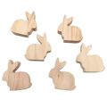 6Pcs Decorative Standing Easter Rabbit Ornaments Realistic Handmade Wooden Bunny Decorative Handicraft Unfinished Easter Rabbit Figurine Tabletop Centerpieces. 
