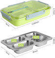 Srxes 304 Stainless Steel Lunch Boxes for Office Men, Lunch Box Steel, Lunch Boxes, Lunch Box for Office, Tiffin Boxes, Ideal for 12+ Year Teenagers (Bag 3 Compartment, Green). 