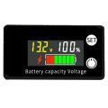 Battery Capacity Tester LCD Color Screen DC Voltmeter with Alarm Temperature Function for Electromobile 8-100V. 
