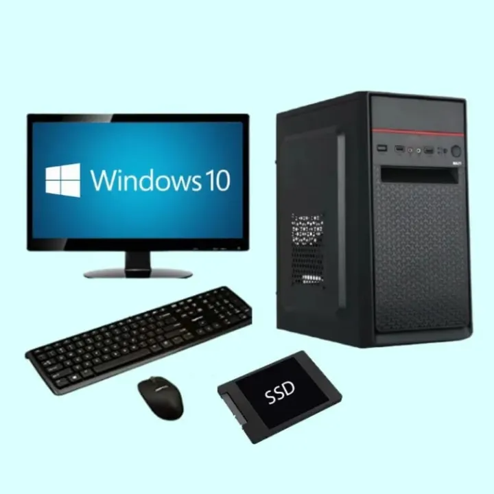 Compter Set Assembled Desktop Computer Set with Core 2 Duo, 4GB DDR3 RAM, 128GB SSD ...