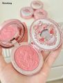 Wenefang Flower Knows Midsummer Night Embossed Blusher Cashmere Matte Powder 2025 New Blush Natural Atmosphere Long-lasting Brightening Makeup. 