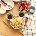 Cute Baby Mickey Mouse Head Shape Portable Ceramic Plate for Kids Creative Food Container Tableware, 1 Piece. 