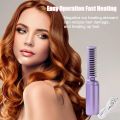 Rechargeable Mini Hair Straightener Brush, Portable Straightening Comb. 