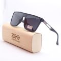 Polarized And UV Protection  Matt Black Single Lens Sunglasses For Men. 