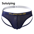 Sutuiying Special 1PCS Gay Men Mesh Jockstrap Underwear Sissy Panties Cueca Tanga Male Thong G String Hollow Out Strap Briefs Lingerie. 