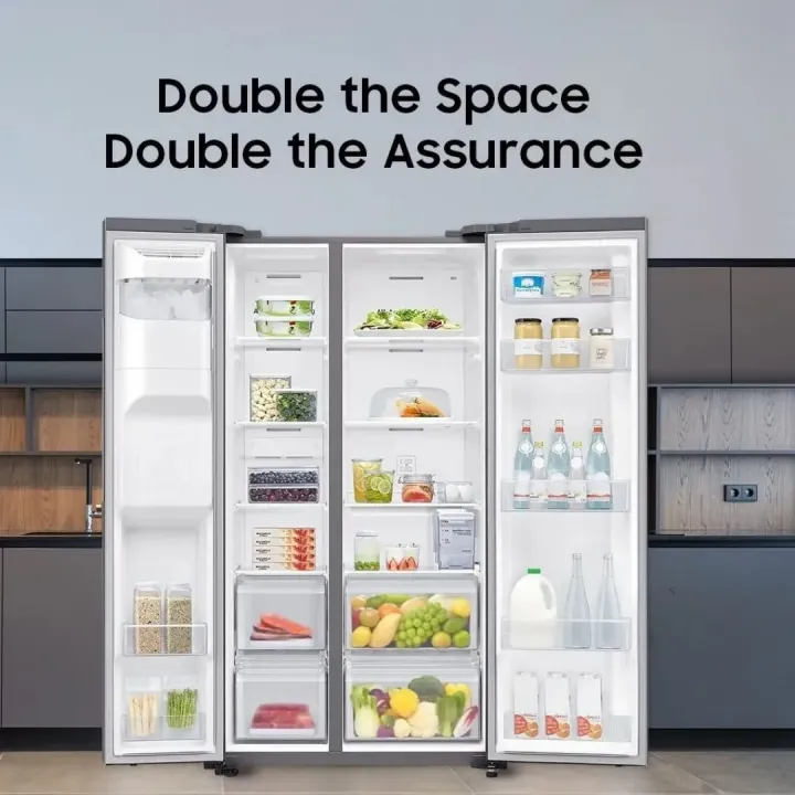 Samsung%20700L%20Side-By-Side%20Refrigerator%20%20%7C%20Smart%20WiFi%20Embedded,%20Digital%20Inverter,%205-in-1%20Convertible,%20Twin%20Cooling%20Plus,%20Non-Plumbing%20Water%20Dispenser,%20Silver%20EZ%20Clean%20Steel,%2010Y%20Warranty%20-%20Image%202