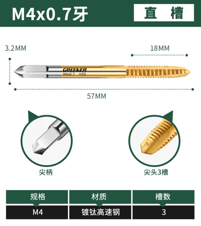 Lvlin%20Tap,%20Drill%20Bit,%20Tapping%20Machine,%20Extrusion%20Tapping%20Machine,%20Stainless%20Steel%20Spiral%2058m6,%20Tip%20Titanium%20Plating,%2012%20-%20Image%209