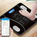 Bluetooth Weighing Scale Human Body Weight Machine Digital (Tempered) with Battery & Temperature Indicator. 