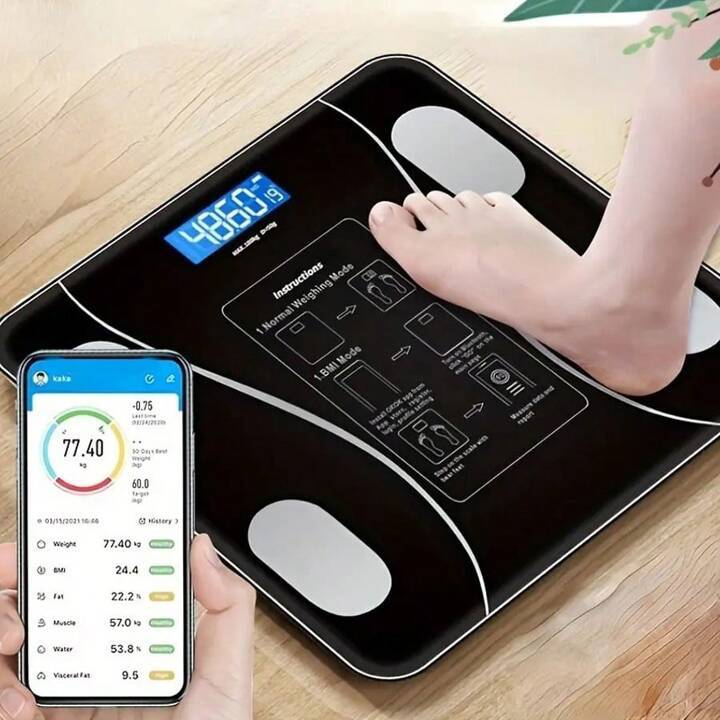 Bluetooth%20Weighing%20Scale%20Human%20Body%20Weight%20Machine%20Digital%20(Tempered)%20with%20Battery%20&%20Temperature%20Indicator%20-%20Image%203