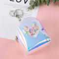Bargain price Ware cosmetics gift must-have everyday accessories travel fastener PVC mini keychain Japanese-style INS heart-shaped bag lightweight accessories portable coin purse cute design keychain pendant friend finishing. 