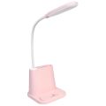 LED Desk Lamp with Pen Holder & Phone Stand, Desk Light, Pink. 
