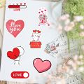 Artsy Home 25/50Pcs Valentine's Day Red Love Heart Shape Stickers for Laptops Scrapbook Journal Diary and Cellphone Cover. 