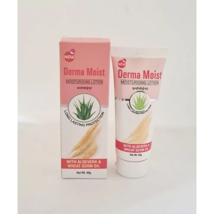 Derma Moist Moisturising Lotion, Enriched With Aloe-Vera And Wheat Germ Oil, 60gm